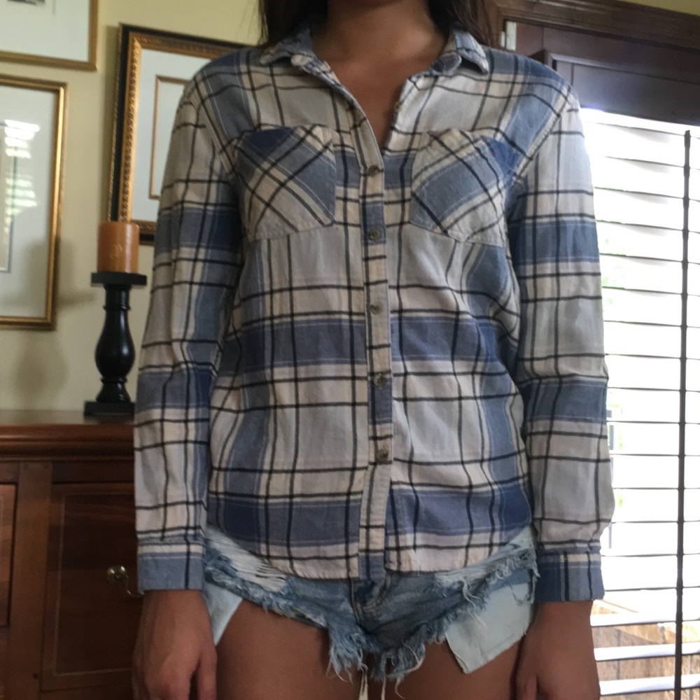 Blue and cream flannel!
